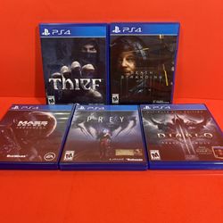 Thief, Prey, Diablo, Mass Effect, Death Stranding BUNDLE (Sony PlayStation 4,