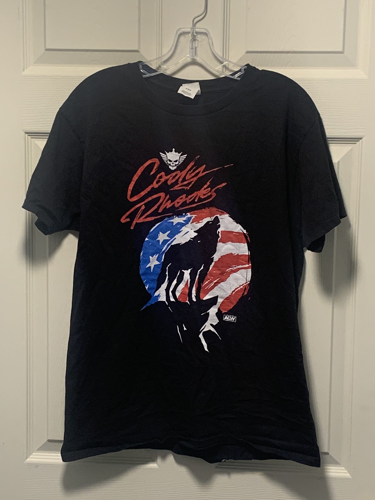 Cody Rhodes AEW Howling Wolf Shirt Black Short Sleeve Wrestling Size Medium