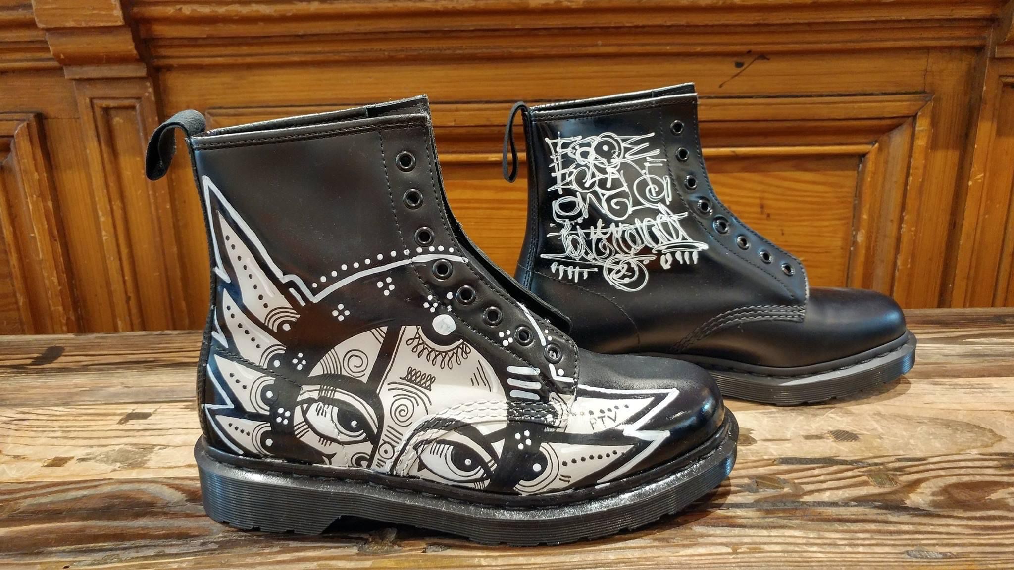 Dr. Marten’s Custom Painted Boots. Size 10. Near New.