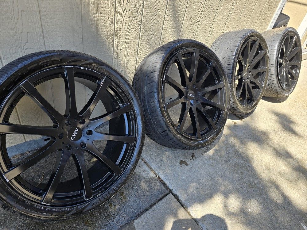 24 Inch Black Rims With Tires for Sale in Bonita, CA - OfferUp