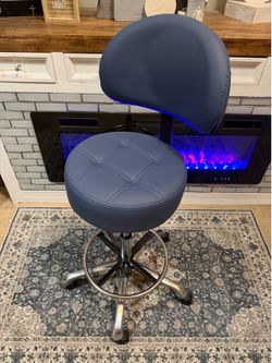 BRAND NEW** HNKas Height Adjustable Rolling Shop Stool with Back Support with Wheels