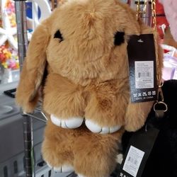 Asst Color plush bunny rabbit Purse Backpack Crossbody 3 In 1 With Chain