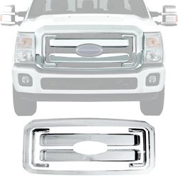 11-16 F-250 Chrome ABS OE Style Front Bumper Hood Upper Insert Grille 5PCS