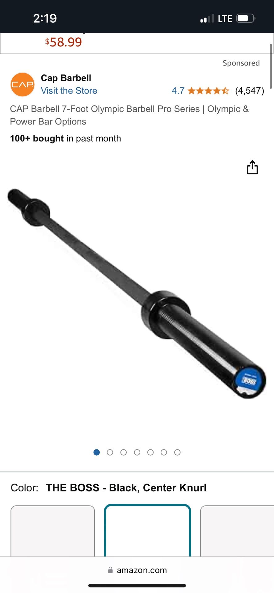 Olympic Barbell CAP Boss Bar