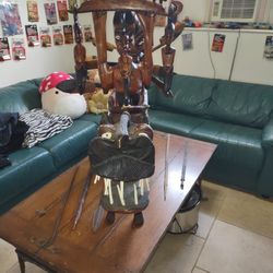 large hand-carved African ceremonial sculpture 