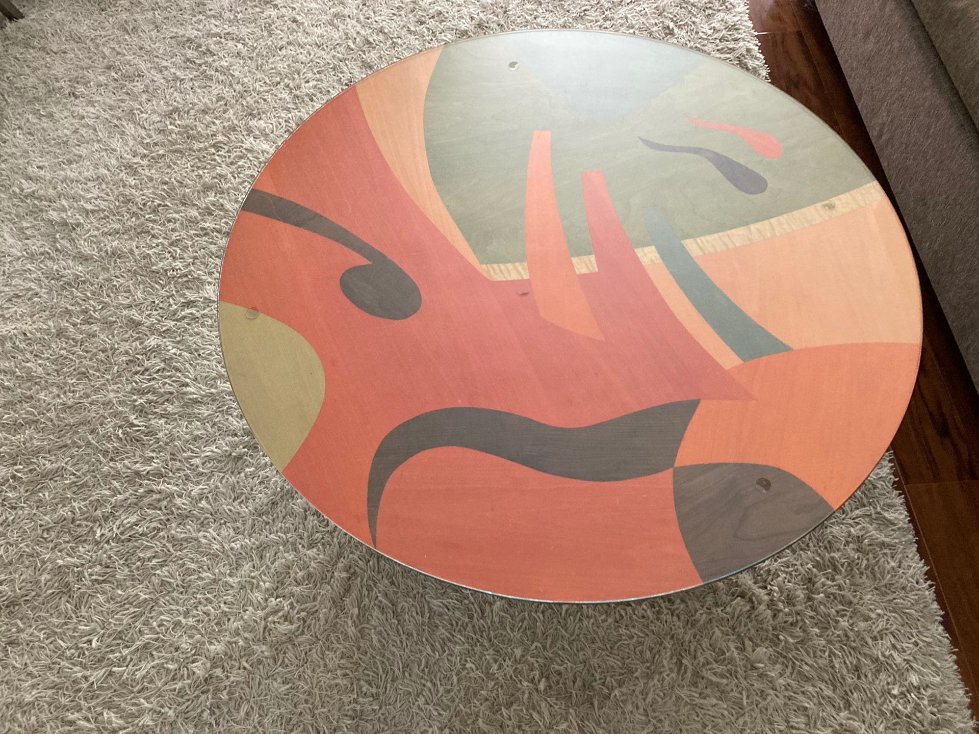 Benjamin Le AXI Furniture Inlaid/dyed Mid-Century Modern Art Coffee Table 42''