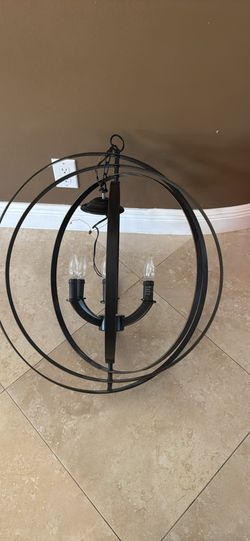 Black metal circle chandelier  27x25 ceiling lighting hanging light