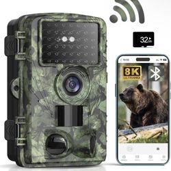 Trail Camera - 8K 60MP WiFi Game Camera with 0.3s Trigger Time, 850nm Led for Night Vision Hunting Camera, 130°Wide Angle Motion Activated Wildlife De