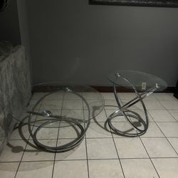 Coffee Table & One End Table Silver Circle 