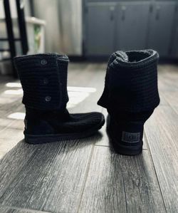 Black Cardy Knit Ugg Boots Size 6