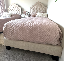 Set of 2 Twin Upholstered Beds-Elegant & Beautiful