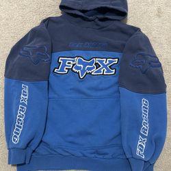 Cool Vintage Fox Racing Two Tone Hoodie Size Large