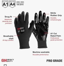 Nitrile Reusable Work Gloves, All Purpose Work Gloves with Cut Resistant Palm