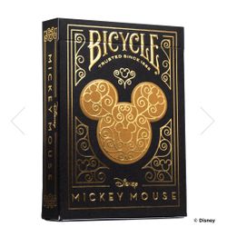 BICYCLE DISNEY MICKEY MOUSE BLACK AND GOLD PLAYING CARDS
