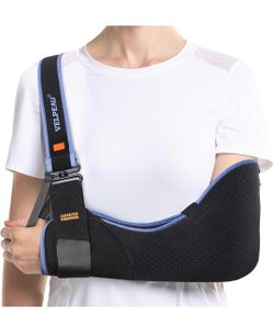 Velpeau Medical Arm Sling Shoulder Immobilizer for Women and Men, Black 2XL Rotator Cuff Support Brace for Clavicle, Elbow Injury, Dislocated, Fits Le