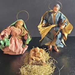 RARE Beautifully Detailed VINTAGE Midwest Importers Handcrafted Nativity Set