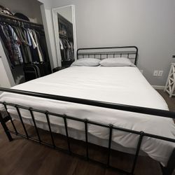 Queen Bed Frame & Mattress 