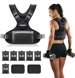 Adjustable Weight Vest 4-10lbs X-Shape Weighted Vest for Women and Men, Home Workout Ironsand Vest with Zipper Pouch and 6 Weight Packs, Black