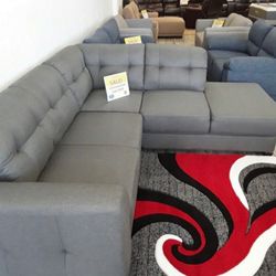 GREY CALI FABRIC SOFA!!! DELIVERY TONIGHT!!!TEXT 30777 TO 22462 FOR $50 DOWN!!!