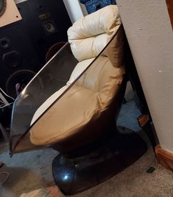 Vintage Lounge Chair with Smoked Acrylic Shell