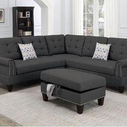 Sectional Sofa With Storage Ottoman Brand New 