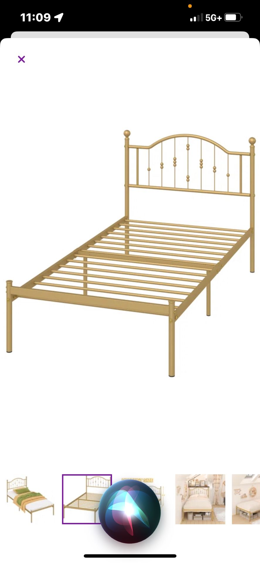 Gold Twin Bed