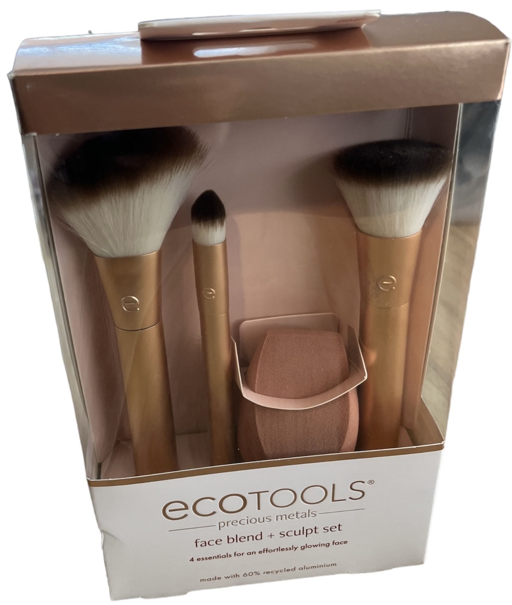 EcoTools Precious Metals Face Blend & Sculpt Set, Makeup Brush Kit Set Of 4 