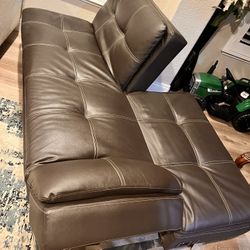 Convertible Futon Sofa Bed (Dark Brown)