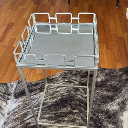 Silver Mirrored Accent Table