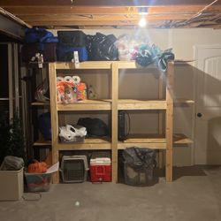 Wood Shelves. 8 Foot Long By 2 Ft Wide.  3 Wood Shelves. 