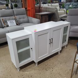 White Cabinet/ Buffet Or TV Entertainment (NEW)