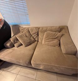 Beige color living space sofa for double/single person
