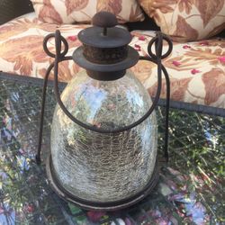 Lantern with Crackled Glass