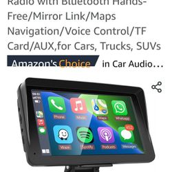 Portable Car Stereo Wireless Apple Carplay Android Auto,7 Inch
