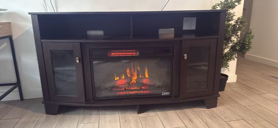 TV Console with Fireplace