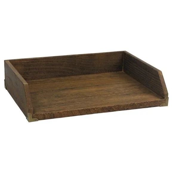 Set of 2 Stacking Wood Paper Trays