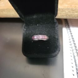 Stainless Steel Band With Lavender Stones Sizes 6,10, 9