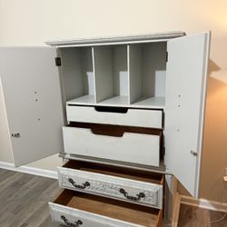 Vintage French-Style Distressed Cabinet / Armoire 