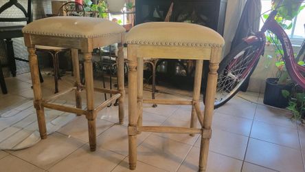 2 Oak Barstools.  30 Inches Tall 