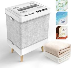 35L Towel Warmer Gift Set – Family-Sized Foldable Design with Window, Dual Safety Shut-Off for Overheat & Tip-Over, 12 Aroma Discs – A Spa-Like Luxury