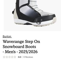 Burton 2025 Waverange Step On Snowboard Boots Men 11.5