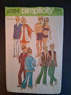 Simplicity  1970 barbie clothes sewing pattern