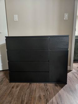 5 drawer black dresser