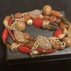 4  Stretch Bracelets In 1…gold,beads,& Stones..