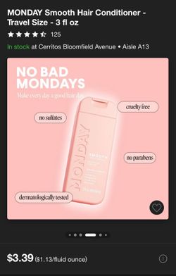 MONDAY SMOOTH + WHEAT PROTEIN For Curly and Frizzy Hair CONDITIONER Travel Size LOT