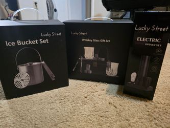 Premium Bar Gift Set Bundle – Wine Opener, Whiskey & Ice Bucket