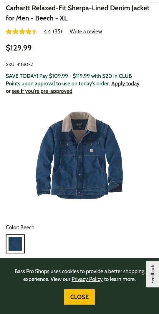 Carhartt Denim Jacket XL