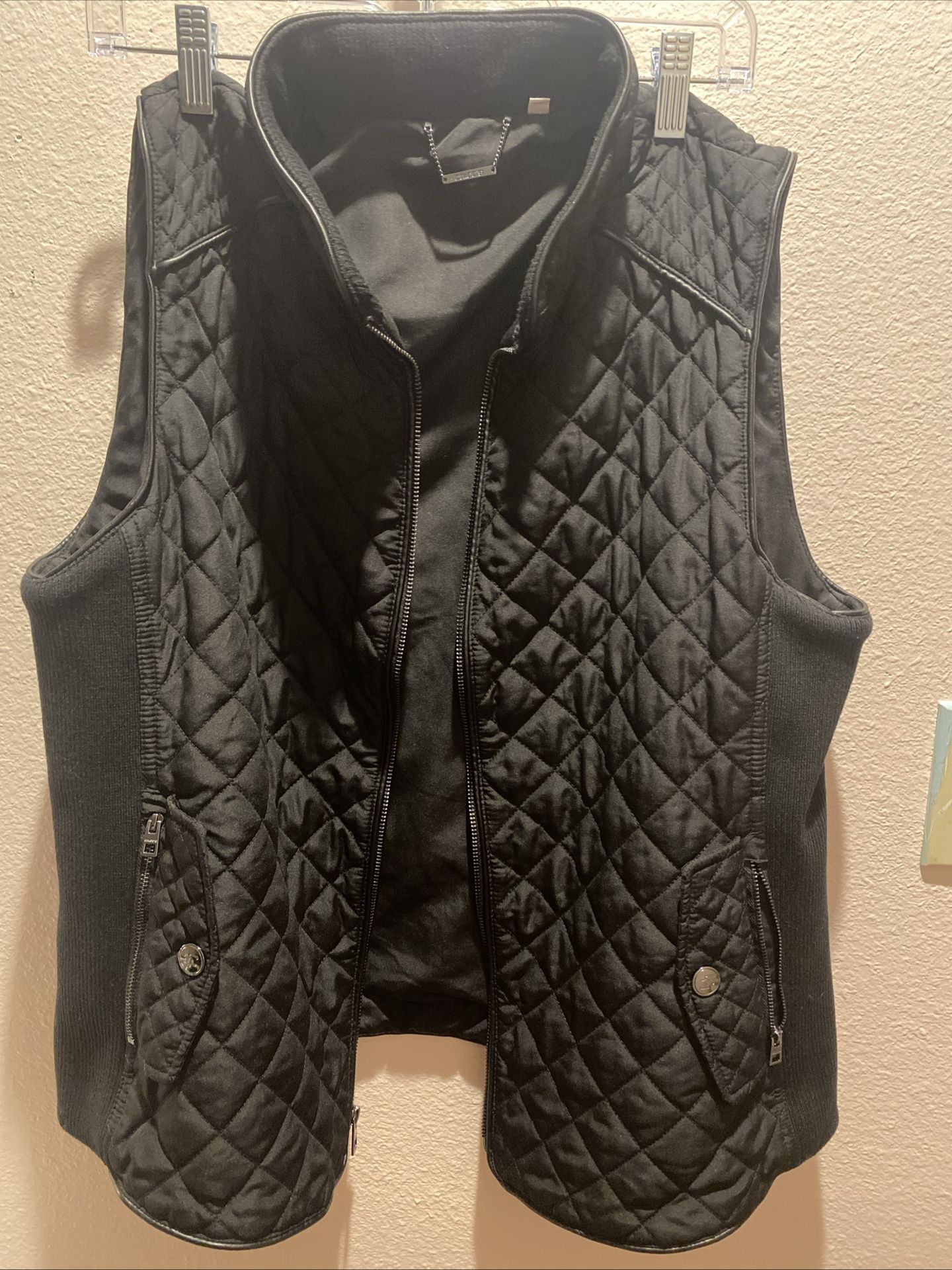 Black Chico’s Vest , Size L, Quilted