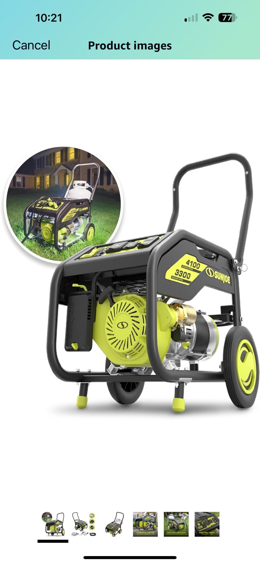 Sun Joe Portable Propane Generator **BRAND NEW**