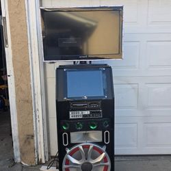 Big Dj Karaoke System Bluetooth 18 inches speaker with 32 inches tv (Loudspeaker)